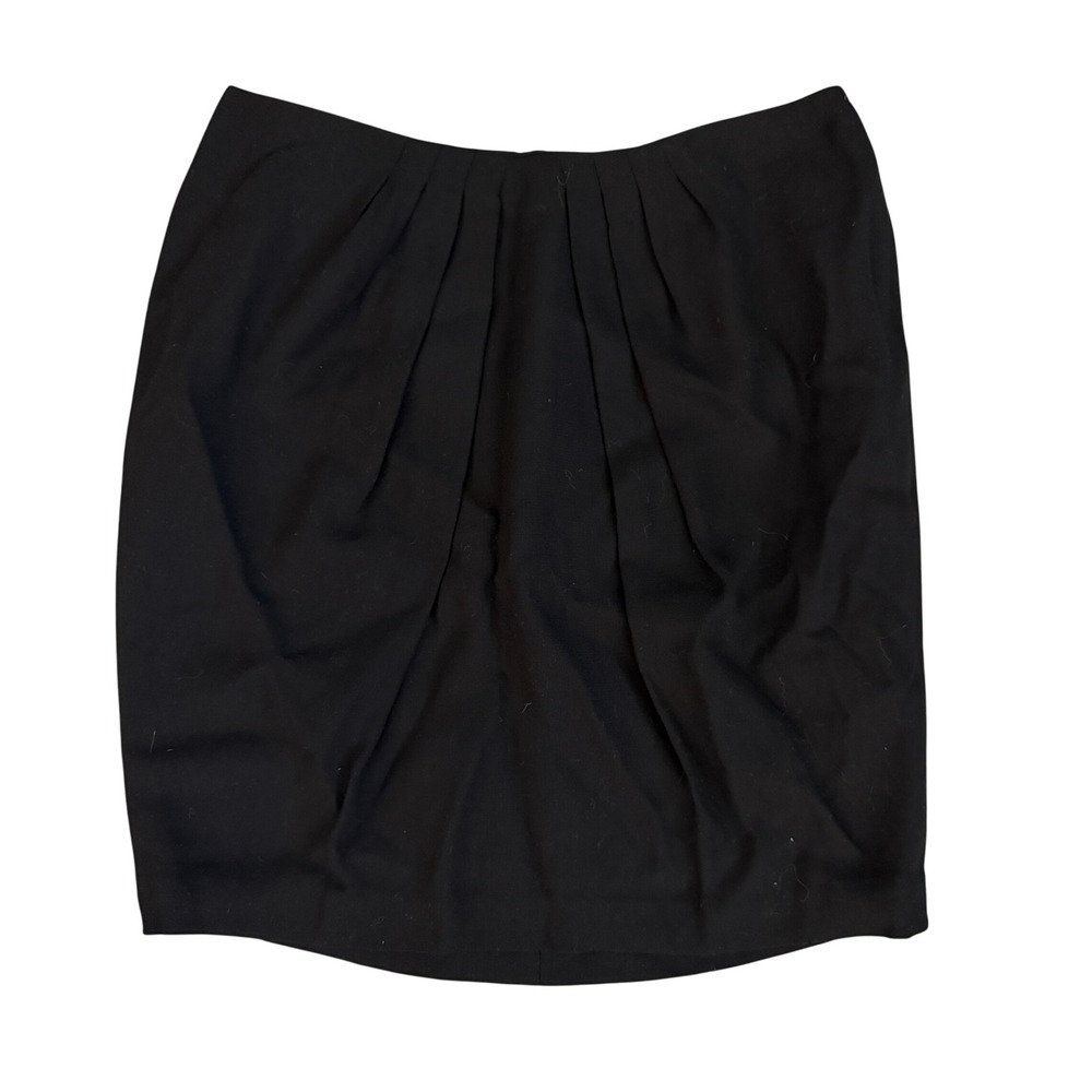 Brooks Brothers Skirt Womens 4P Black NEW Merino Wool Pleated‎ Italian Fabric